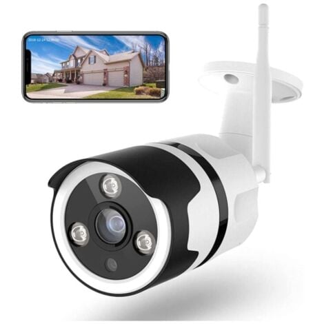 ANPVIZ Camera Surveillance WiFi Extérieure, FHD 1080P Camera Surveillance, Caméra WiFi avec Vision Nocturne, Détection Mouvement, Métallique IP67 Étanche