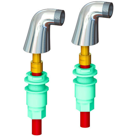 Anquier – Kit de 2 colonnettes Idro'Clic PER Ø12 – Raccordement par glissement – Filetage mâle 3/4 pour installation rapide