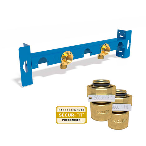 ANQUIER SMART U Sortie de cloison robinetterie entraxe 75 ou 150mm SE15040 + 2 raccords PER à glissement Ø12