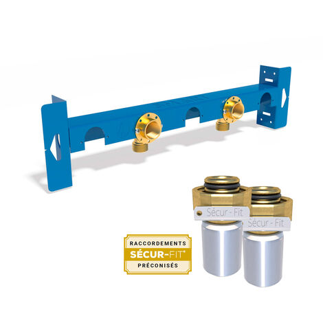 ANQUIER SMART U Sortie de cloison robinetterie entraxe 75 ou 150mm SE15040 + 2 raccords PER à sertir Ø16