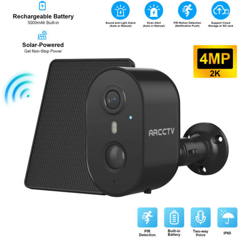 Anran – Caméra de surveillance extérieure WiFi 4MP – Vision nocturne couleur – Audio bidirectionnel – Détection de mouvement PIR – Compatible 2.4/5Ghz