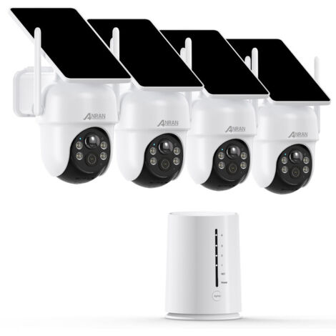 Anran – Kit de vidéosurveillance sans fil 4MP – 4 caméras avec batteries solaires – Vision nocturne couleur – Détection de mouvement intelligente - SD 64 G