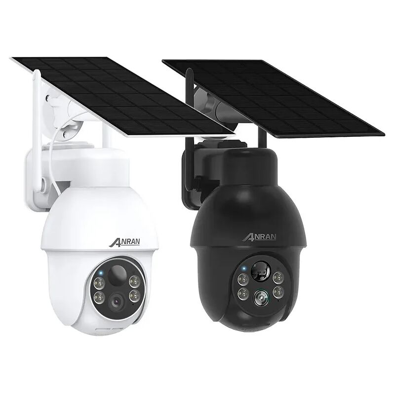 Anran - 2 pièces Caméra de Surveillance Exterieur 2K hd 3MP Panneau Solaire Extérieur sans Fil Détection pir Compatible Alexa et Google
