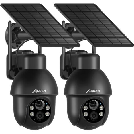 ANRAN Q03 Nero - Telecamera di Sorveglianza Esterna WiFi 3MP Senza Fili Solare, Allarme Sonoro, Audio Bidirezionale, Rilevamento Movimento PIR, Visione Notturna a Colori 30m, Compatibile con Alexa- 3 