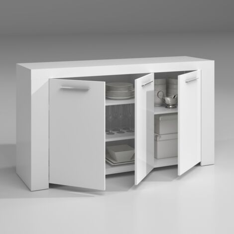 Anrichte 3 Türen Cm. 144 x 42 x 80 Weiß