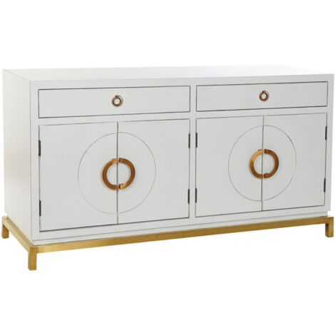 Anrichte DKD Home Decor Kamakura Weiß Gold Metall Pappel 150 x 50 x 80 cm (150 x 50 x 80 cm)