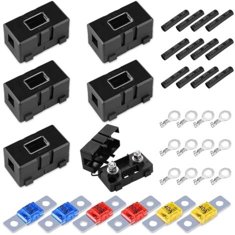 ANS Porte Fusible de Voiture, 6 Pièces Porte-fusibles Midi Fusibles Mega 40A 50A 60A Boîte à Fusibles pour Voitures, Camions, Véhicules