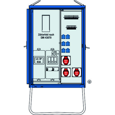 Anschluss-Verteiler-Endverteiler Schrank 55 kVA IP44/IP21