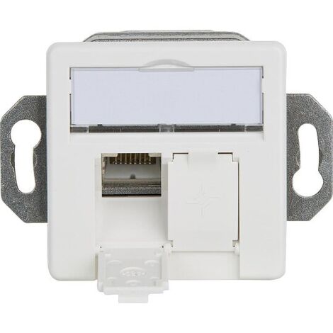 Anschlussdose AMJ45/B 8/8 K Unterputz 50 Cat.6A - Bodentankeinbau, 2xRJ45 - alpinweiß