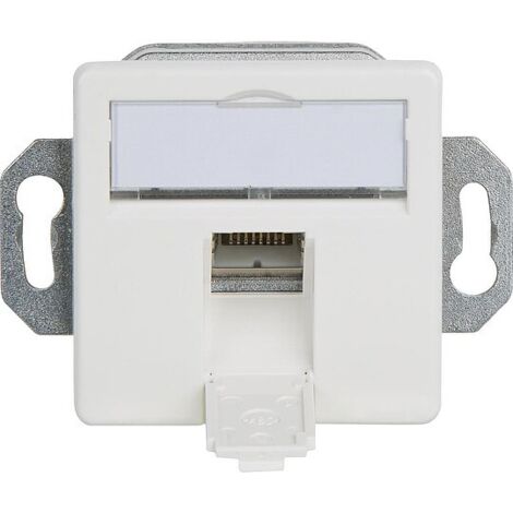 Anschlussdose AMJ45/B 8 K Unterputz 50 Cat.6A - Bodentankeinbau, 1xRJ45 - alpinweiß