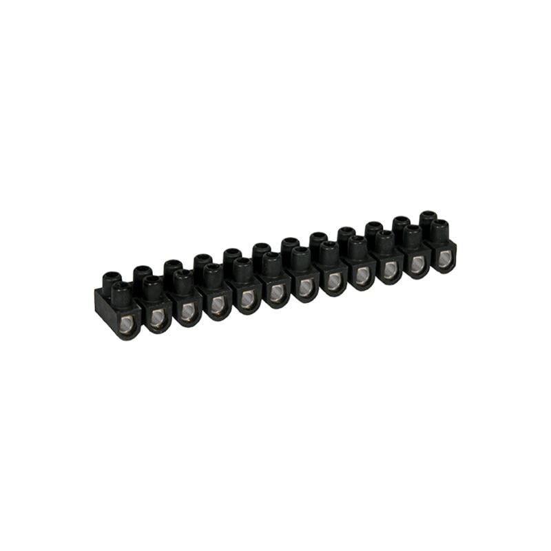 Domino Electrique - Schwarze Stahlklemme mit 12 Schraubklemmen 2,5 mm² - 24A