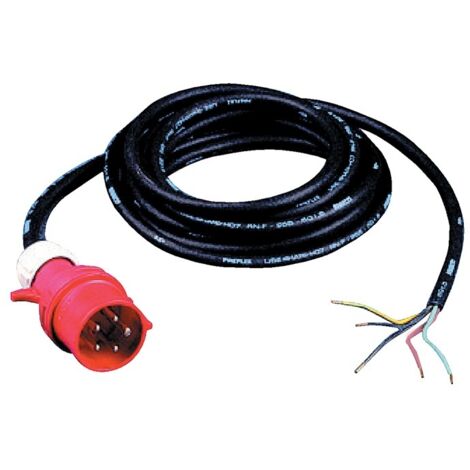 Anschlussleitung H07RN-F 5x4 mm² 5m m.CEE Stecker schwarz f.Innen/Außen