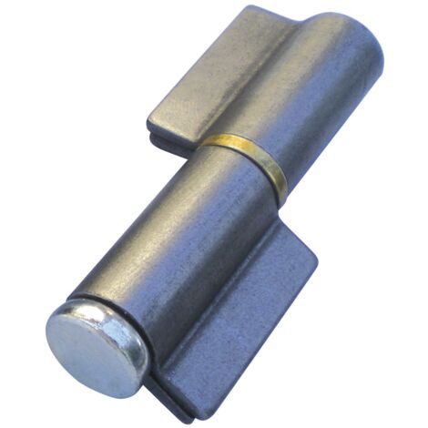 Anschweißband 2-teilig I-Lappen Stahl blank Stift 16 mm mit Messingring