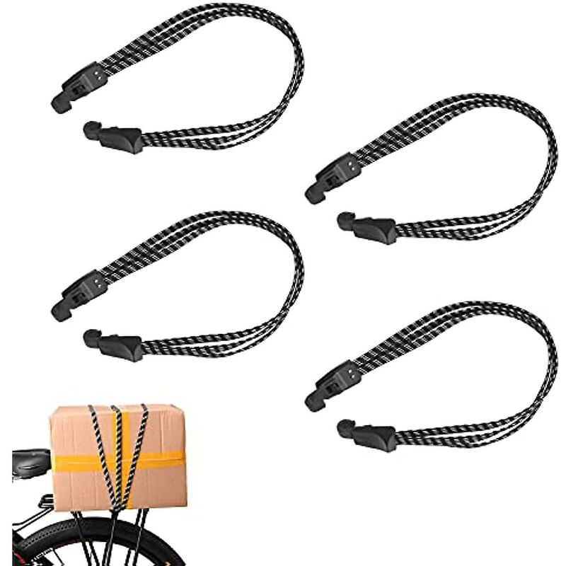 Ansd 4 Pack Bike Tie Downs 3 in 1 Rack Tie Down 68-170cm Luggage Straps with Hooks Elastic Bicycle Luggage Straps