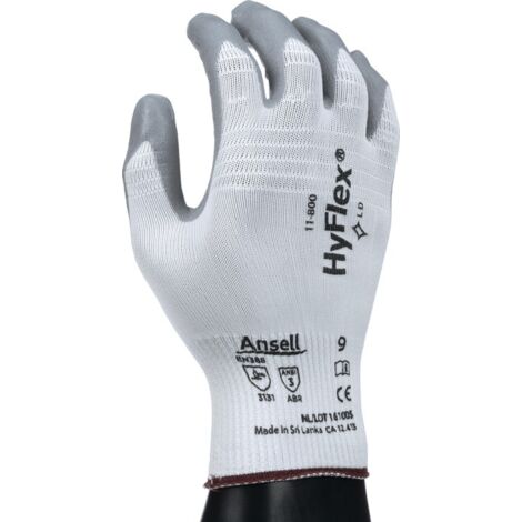 ANSELL 11-800-10 Handschuhe HyFlex 11-800 Gr.10 weiß/grau Nylon m.Nitrilschau