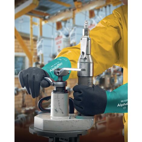 ANSELL 58535W100 Chemikalienhandschuhe AlphaTec 58-535W Größe 10 flaschengrün/an