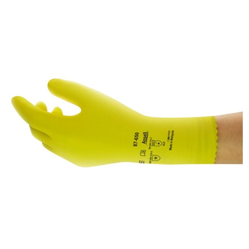 Ansell - 87-650 Size 6, 5-7, 0 Chemical Protection Gloves - Yellow