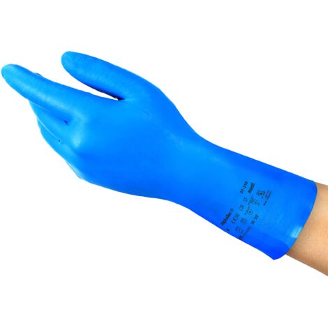 Ansell AlphaTec 37-310 Guanti da Lavoro in Nitrile, Protezione Multiuso per Usi Alimentari, Domestici e Professionali, Guanti Riutilizzabili Senza Lattice, Blu, Taglia L (12 Paia)