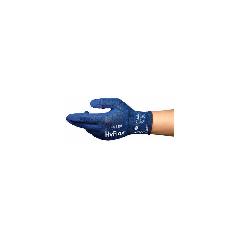 Ansell - Hyflex 11-819 Esd Touchscreen Glove Sz Xl - Blue - Blue