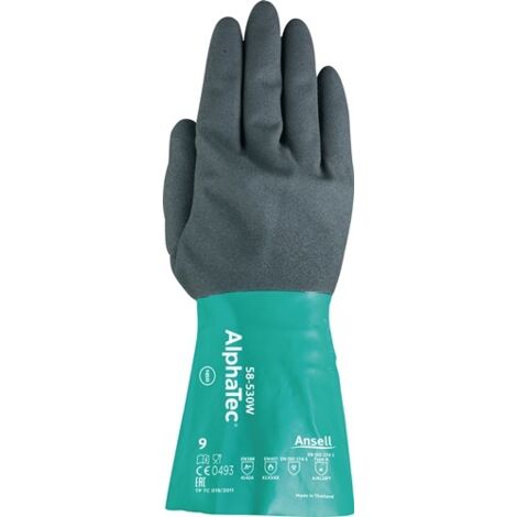 ANSELL Chemikalienhandschuhe AlphaTec 58-530W Größe 10 flaschengrün/anthrazitgrau ( 4000371375 )