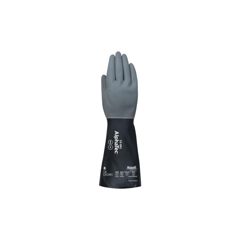 Gants de protection chimique AlphaTec 53-001 taille 10 gris/noir en 388,EN 374,EN 407 6 pa (Par 6)