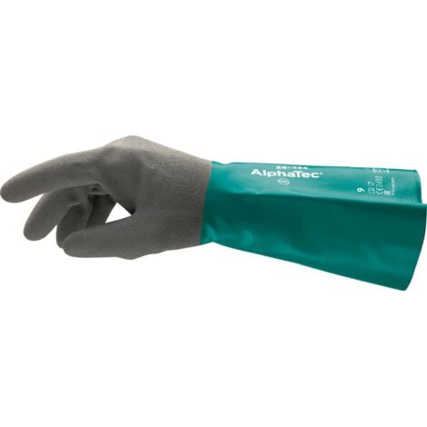 Ansell Handschuh AlphaTec 58-435, Nitril, grün/grau, Gr. 11 12 Stk