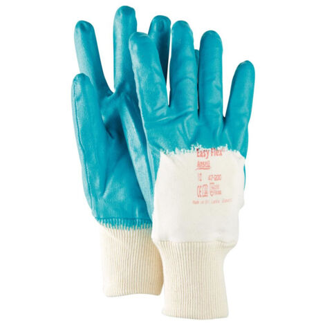 Ansell Handschuhe EN388 Kat.II Easy Flex 47-200 Gr. 10 Baumwolle m.3/4 Nitril grün 12 Stk