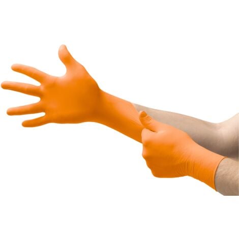 Ansell MICROFLEX 93-856 Disposable Nitrile Gloves, Extended Cuff, Size 8.5-9