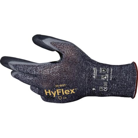 Ansell Montagehandschuh Hyflex 11-931, Gr. 9 schwarz-grau