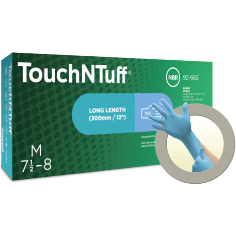 Ansell TouchNTuff 92665070 100 St. Nitril Einweghandschuh Größe (Handschuhe): S, 6.5, 7 EN 21420:202