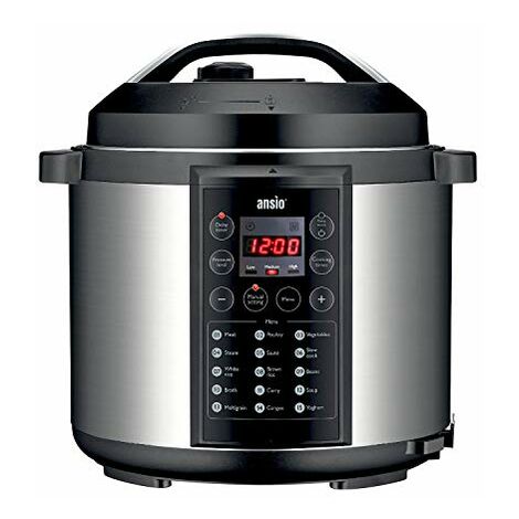 ANSIO® Electric Pressure Cooker Programmable Electronic Multifunction Cooking Pot, Yogurt-Maker, Slow Cooker, Rice Cooker, 15-in-1 Programmable Multi-Cooker, Keeps Food Hot- 5.7 Litre