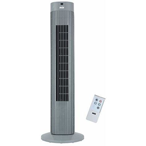 ANSIO®Tower Fan 30-inch with Remote For Home and Office, 7.5 Hour Timer, 3 Speed Oscillating Cooling Fan with 2 Year Warranty - Grey