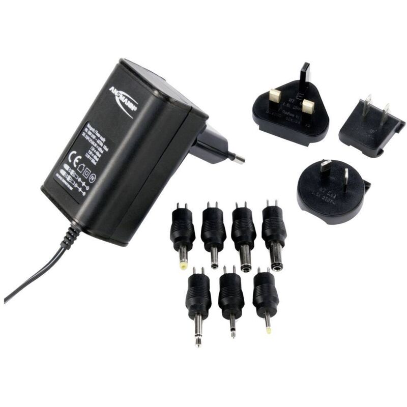 1209-0000 Bloc d'alimentation réglable 3 v/dc, 4.5 v/dc, 5 v/dc, 6 v/dc, 7.5 v/dc, 9 v/dc, 12 v/dc 600 mA 7.2 w - Ansmann