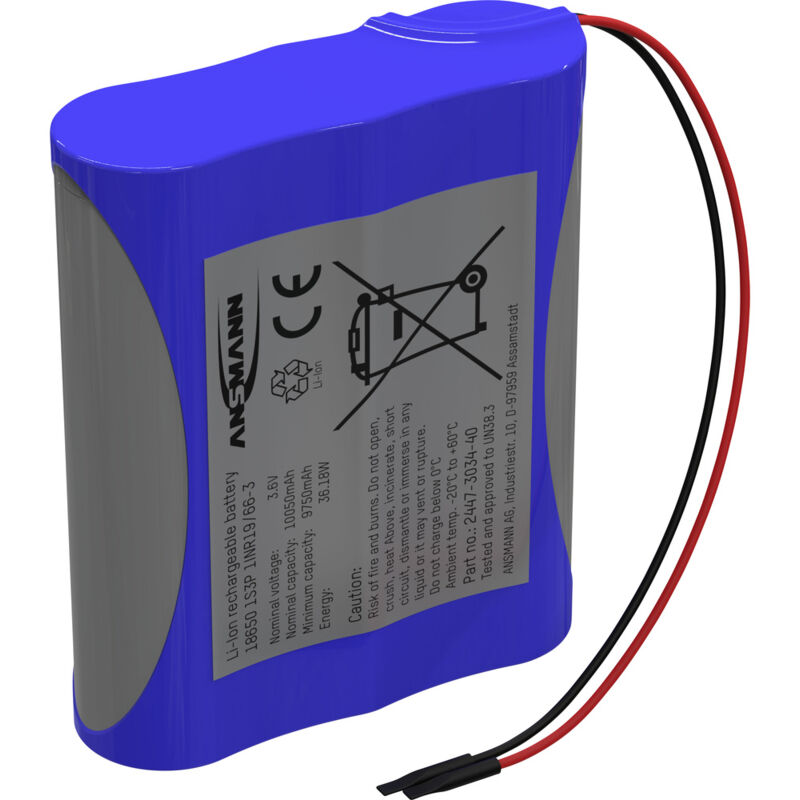 1s3p Akkupack 3x 18650 Kabel Li-ion 3.6 V 10050 Mah - Ansmann