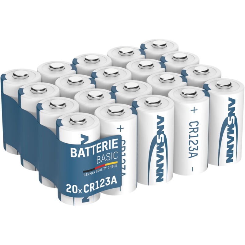 20x CR123A Piles au lithium 3V / Piles de haute qualité pour le domaine du courant fort - Ansmann