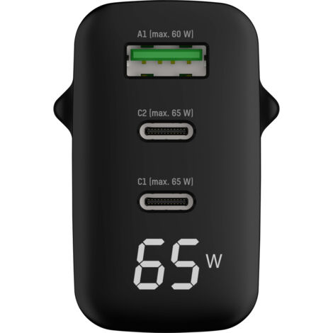 ANSMANN 3-Port USB Schnellladegerät, intelligente Ladesteuerung, bis zu 65 W