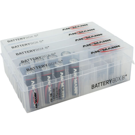 ANSMANN 5x Akkubox Batteie Box für bis zu 8 Akkus, Batterien & Speicherkarten