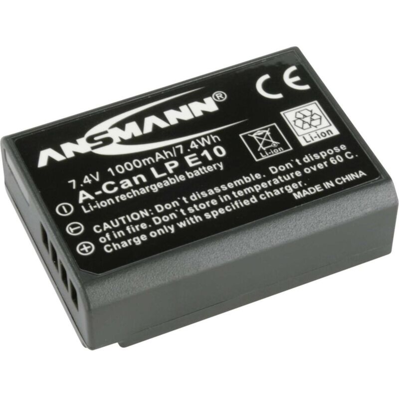 Ansmann A-Can LP-E10 - Batterie - Li-Ion - 1000 mAh - für Canon EOS 1300, 1500, 2000, 3000, 4000, Kiss X80, Kiss X90, Rebel T100, Rebel T6, Rebel T7