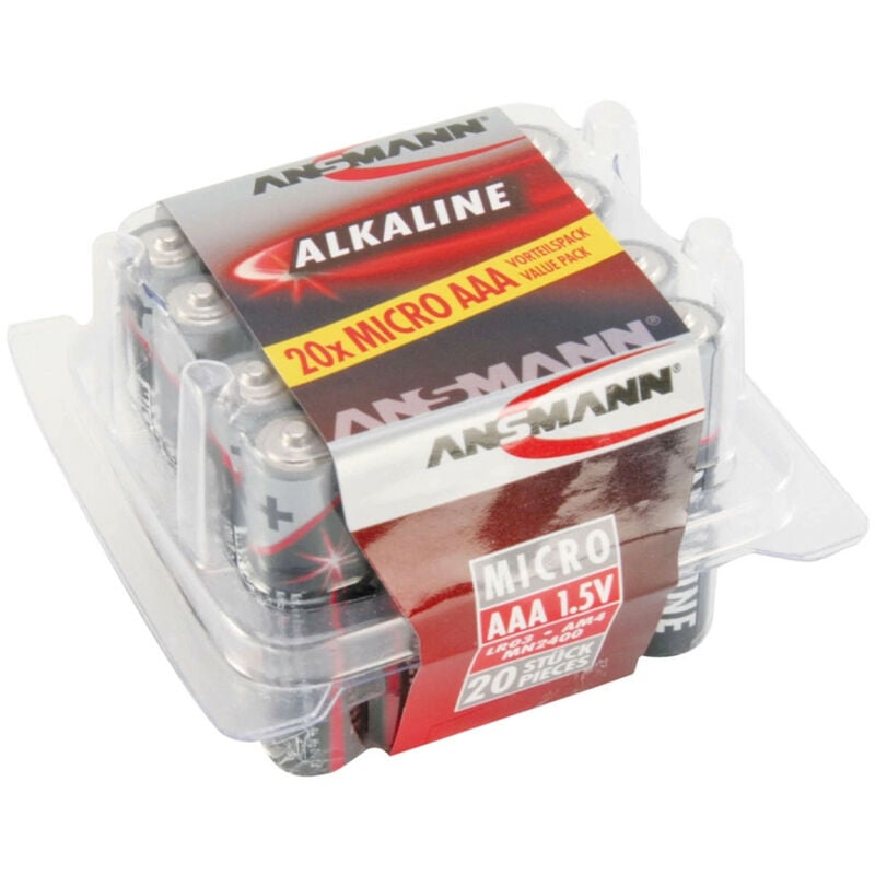 Aaa Redline Alkaline 1.5V Batteries - Tub of 20 - n/a - Ansmann
