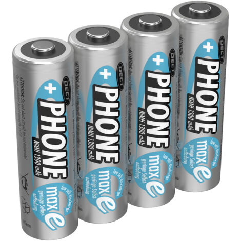 ANSMANN Akku AA Mignon 1300mAh 1,2V NiMH, 4 Stück, wiederaufladbar  mit maxE