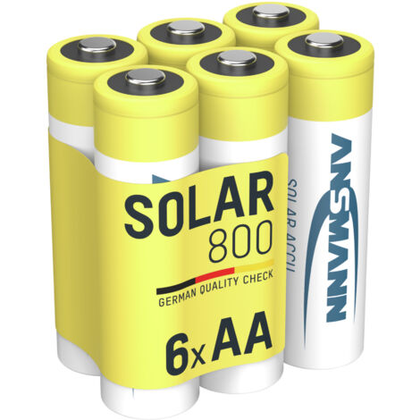 ANSMANN Akku AA Mignon 800mAh 1,2V NiMH für Solarlampen 6 Stk. wiederaufladbar