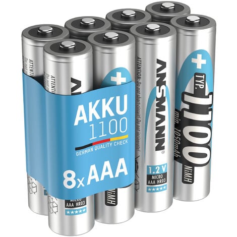 ANSMANN Akku AAA, 8 Stück, 1050 mAh 1,2V NiMH