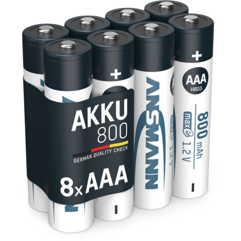 ANSMANN Akku Micro AAA 800 mAh 1,2V Ni-MH, 8 Stück
