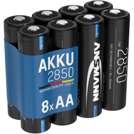 ANSMANN Akku Mignon AA, min. 2650 mAh 1,2V, 8 Stück, hohe Kapazität
