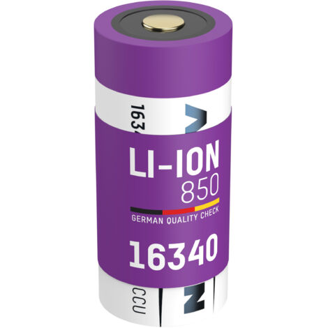 Ansmann – Batterie lithium rechargeable 16340 850 mAh – Accu Li-Ion 3,6V – Faible auto-décharge – Pour lampes de poche et systèmes d'alarme - cr123a