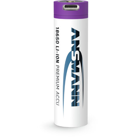 Ansmann – Batterie rechargeable Li-Ion 18650 – 3.7V 2600mAh – Circuit de protection intégré – Compatible torches LED et frontales
