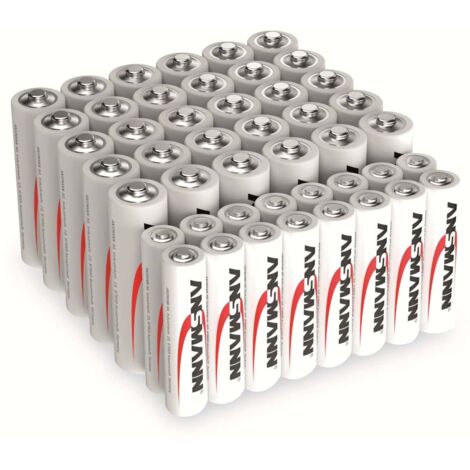 ANSMANN Batterie-Set, Alkaline, 46 Stück, 30x Mignon, 16x Micro