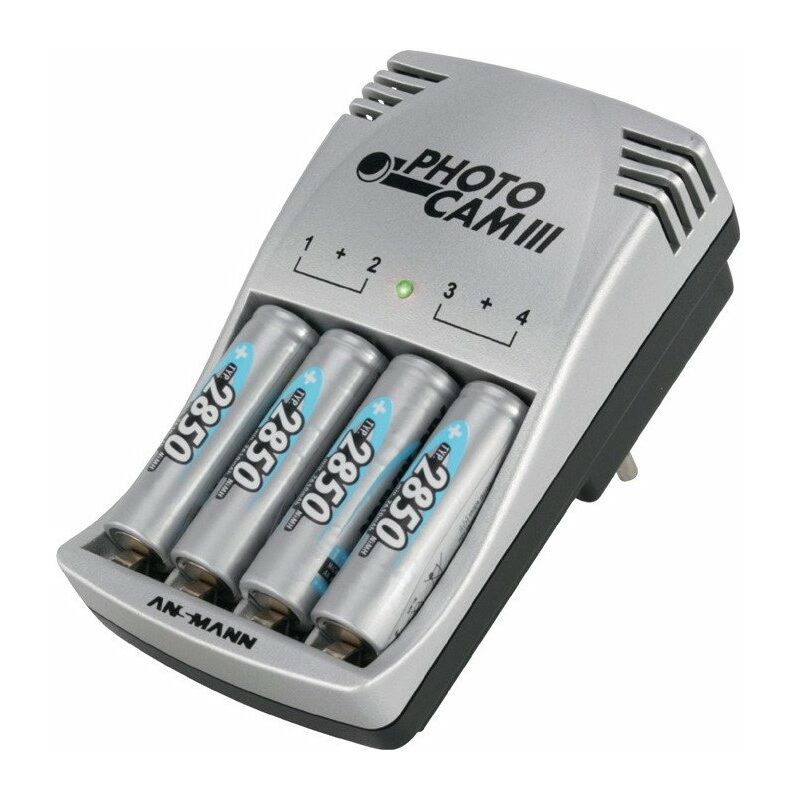 

Cargador de batería enchufable Photo Cam III para 4 baterías 4 x pilas AA NiMH