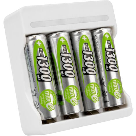 Arcas Chargeur de Piles-Batteries AA / AAA +4 Piles Rechargeables