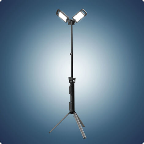 ANSMANN Doppel-LED Strahler inklusive Stativ, 3 Helligkeitsstufen